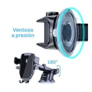 Set x2 Soporte para celular con ventosa y rotación 360 - asegura tu teléfono firmemente mientras conduces seguro
