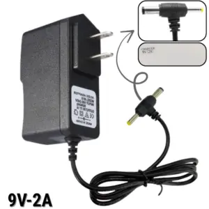 Set x2 Cargador Adaptador de Voltaje 9V 2A con doble punta intercambiable - Protege tus dispositivos electrónicos con energía estable y segura