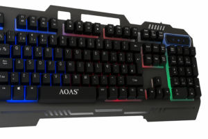 Teclado Gamer Metálico Retroiluminado RGB con Soporte Móvil - Mejora tu precisión y estabilidad en cada partida