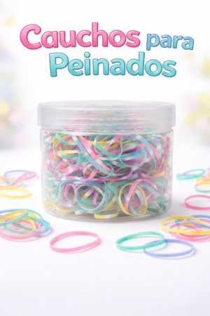 Set x3 Caucho para peinar x1000 unidades flexible y resistente - evita el quiebre y asegura peinados escolares duraderos