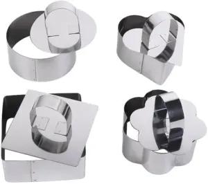 Set x2 Molde de repostería de acero inoxidable (8 und) - Creas postres profesionales y galletas perfectas