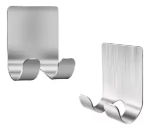 Set x2 Gancho adhesivo multifuncional de acero inoxidable (8 und) - Organiza tus espacios sin perforar la pared