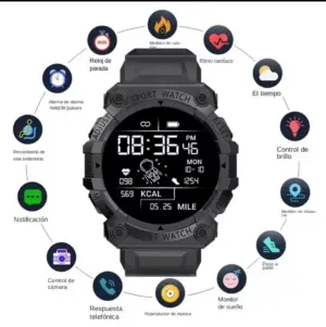 Set x2 Reloj inteligente deportivo con monitor de ritmo cardiaco y podómetro - Controlas tu salud diaria y optimizas todos tus entrenamientos