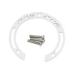 Anillo decorativo plateado de acero inoxidable para tanque Yamaha XTZ con tres tornillos de cabeza redonda incluidos.