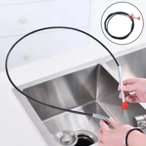 Set x2 Destapador de cañerías flexible de 1.60 m con garra - Elimina obstrucciones difíciles en tuberías sin usar químicos