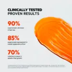 Tratamiento anticaída capilar en gel anaranjado texturizado con estadísticas clínicas del noventa por ciento de efectividad en reducción de pérdida.