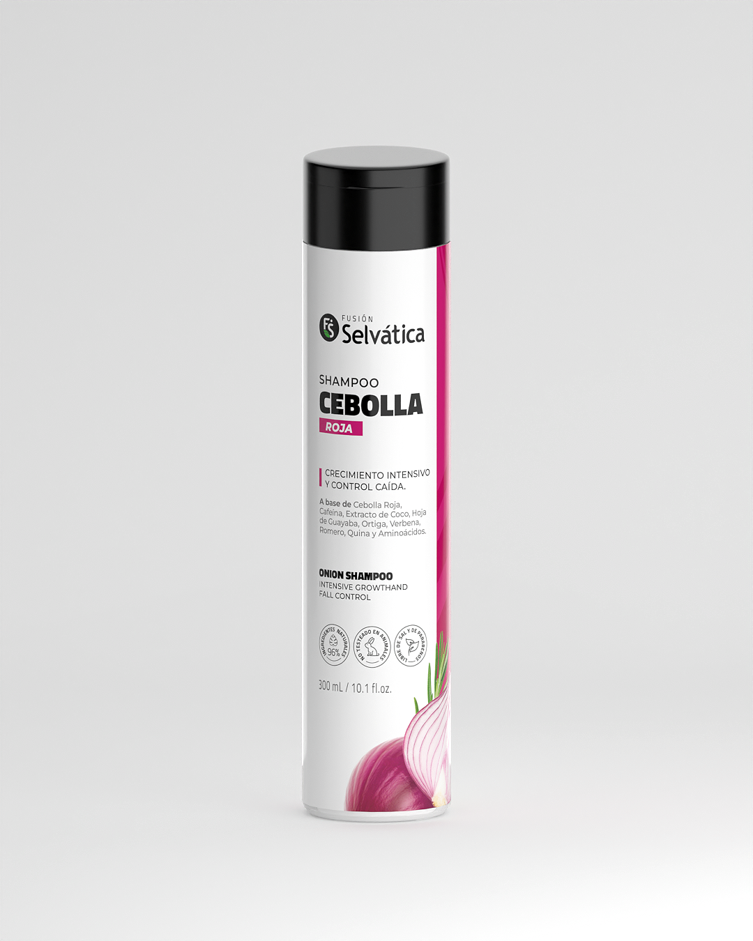Set x3 Shampoo Anticaída de Cebolla Roja Fusión Selvática - Estimula el crecimiento y fortalece la raíz desde la primera aplicación