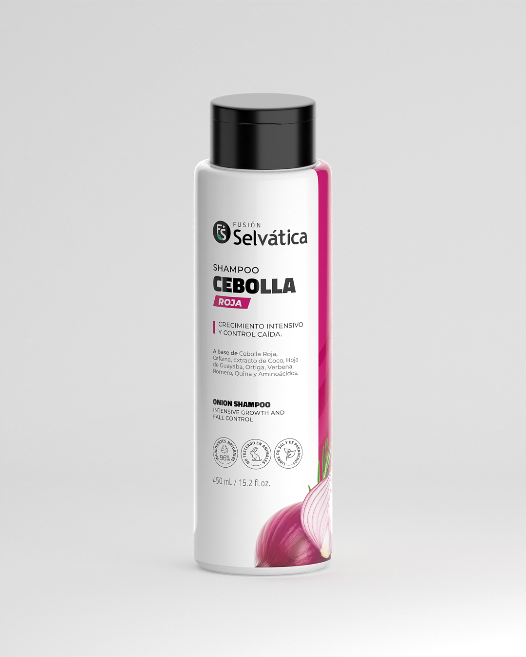 Set x3 Shampoo Anticaída de Cebolla Roja Fusión Selvática - Estimula el crecimiento y fortalece la raíz desde la primera aplicación