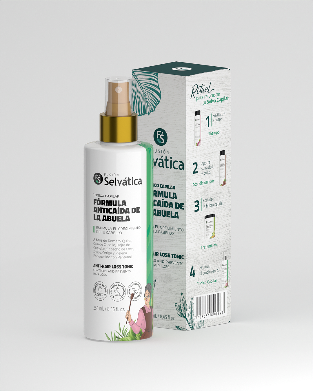 Set x2 Tónico Botánico Anticaída La Abuela 250 ml - estimula el crecimiento capilar y fortalece los folículos desde la raíz