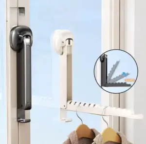 Set x2 Tendedero de ventana colgador plegable para espacios pequeños - Maximiza el espacio de secado sin necesidad de perforaciones
