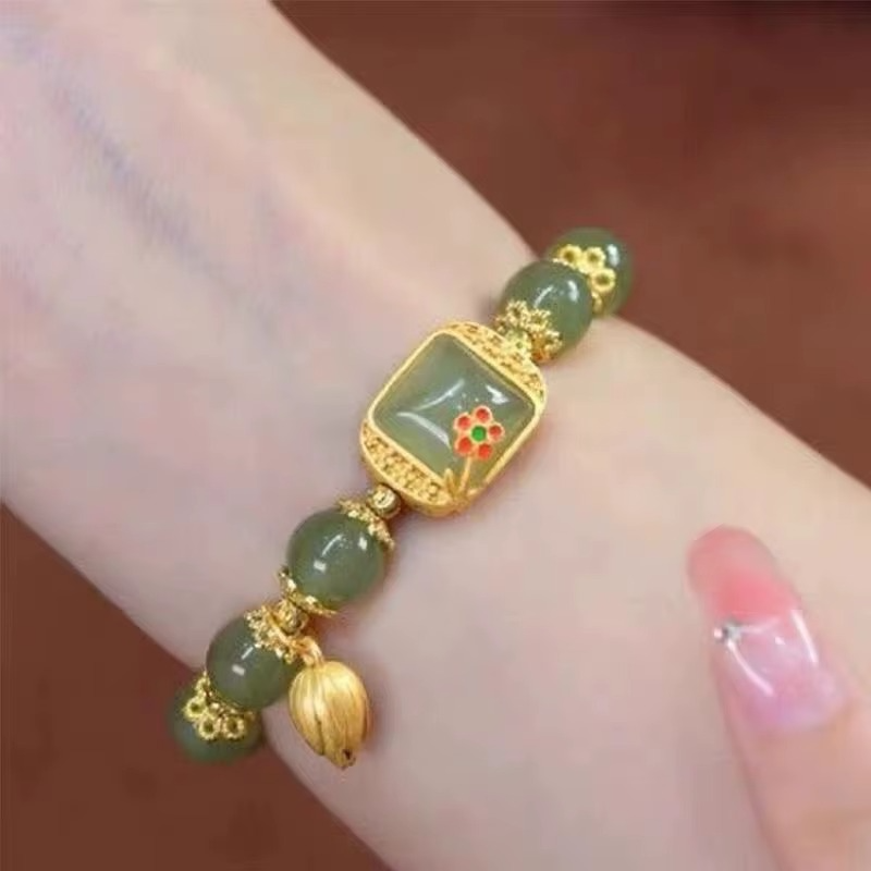 Preciosa Pulsera de Jade Hecha A Mano - Imagen 3