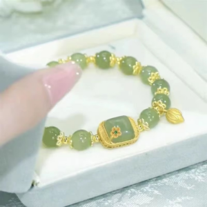Preciosa Pulsera de Jade Hecha A Mano