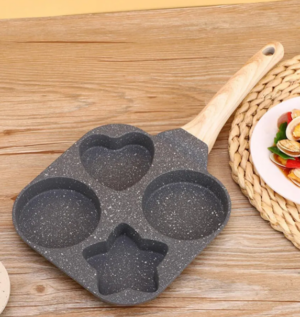 Set x2 Sartén 4 en 1 antiadherente de granito con cuatro cavidades - optimizas tu tiempo preparando desayunos variados rápidamente
