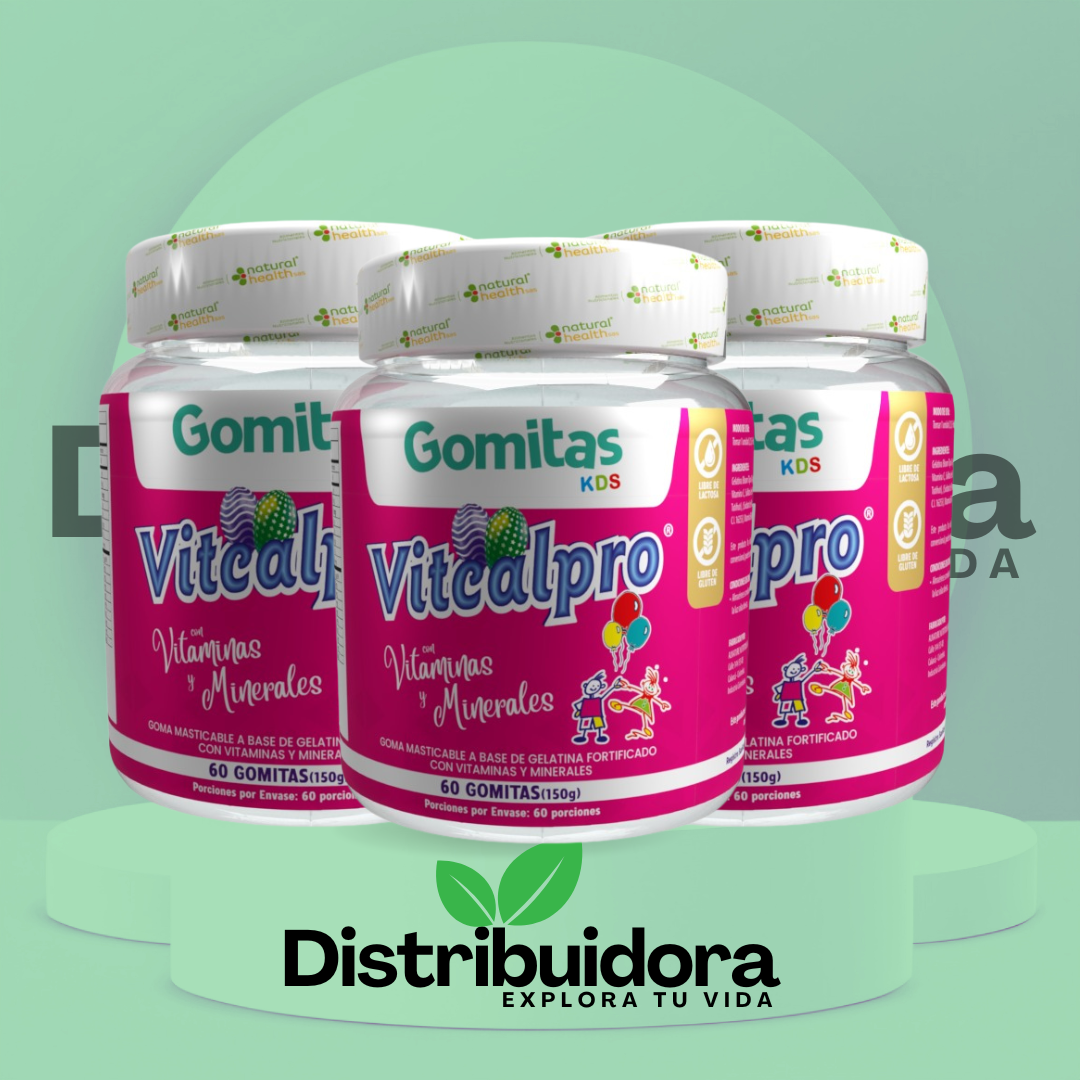 Vitcalpro Gomas Kids Suplemento de Vinagre - Mejora la digestión y reduce la hinchazón abdominal infantil - Imagen 2