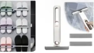 Set x2 Combo Mini Trapero Plegable y Estante Autoadhesivo para Zapatillas - Organiza espacios pequeños y limpia derrames al instante