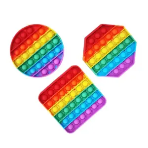 Set x3 Pop It Push Antiestrés Sensorial de silicona - Reduce la tensión diaria y mejora la concentración