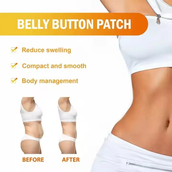 Parche adelgazante para abdomen y cintura en color blanco con diseño rectangular, mostrado en el vientre para modelar y reducir medidas