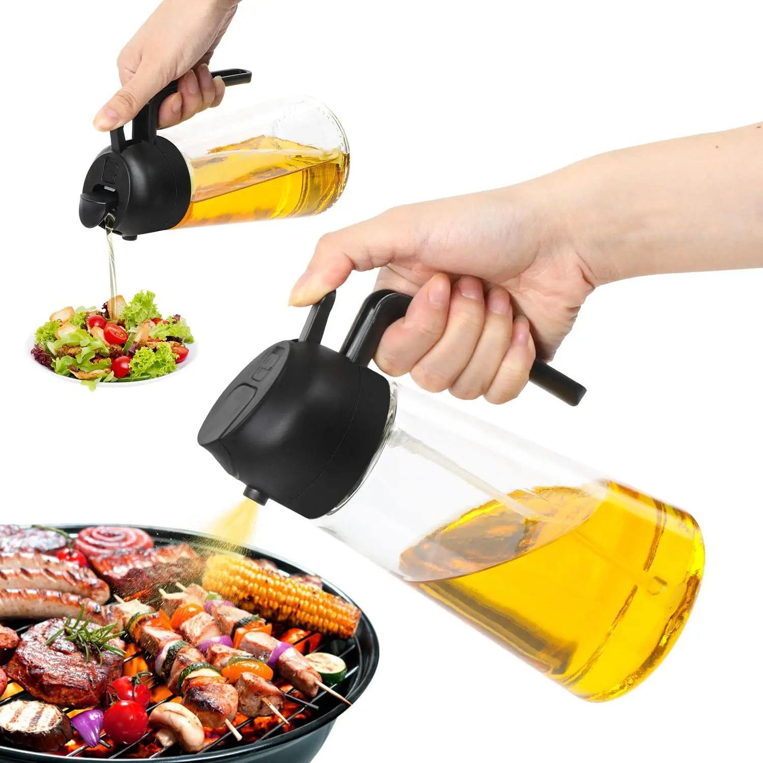 Aceitero de Riego y Spray Dispensador Dual para Cocina - Controla las calorías mientras cocinas tus alimentos favoritos - Imagen 3
