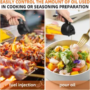 Aceitero de Riego y Spray Dispensador Dual para Cocina - Controla las calorías mientras cocinas tus alimentos favoritos