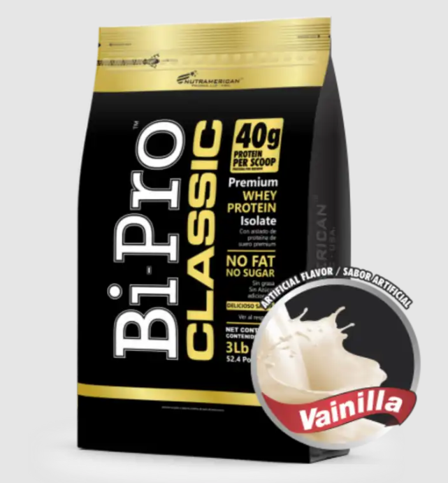 Proteína Aislada Bipro Classic Vainilla 3 Lb - Nutre tus músculos y acelera la recuperación post entrenamiento