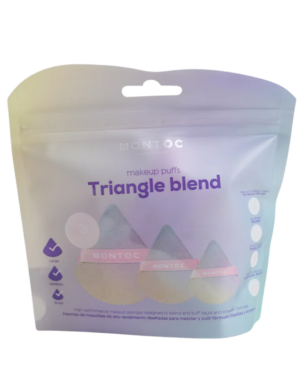 Set x4 Borla de maquillaje triangular Triangle Blend Tonasola - Sella y difumina tu base con precisión profesional