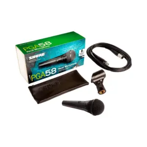 Micrófono Dinámico Shure PGA58 Cardioide para Voces y Streaming - Consigue una claridad vocal impecable en tus presentaciones y grabaciones