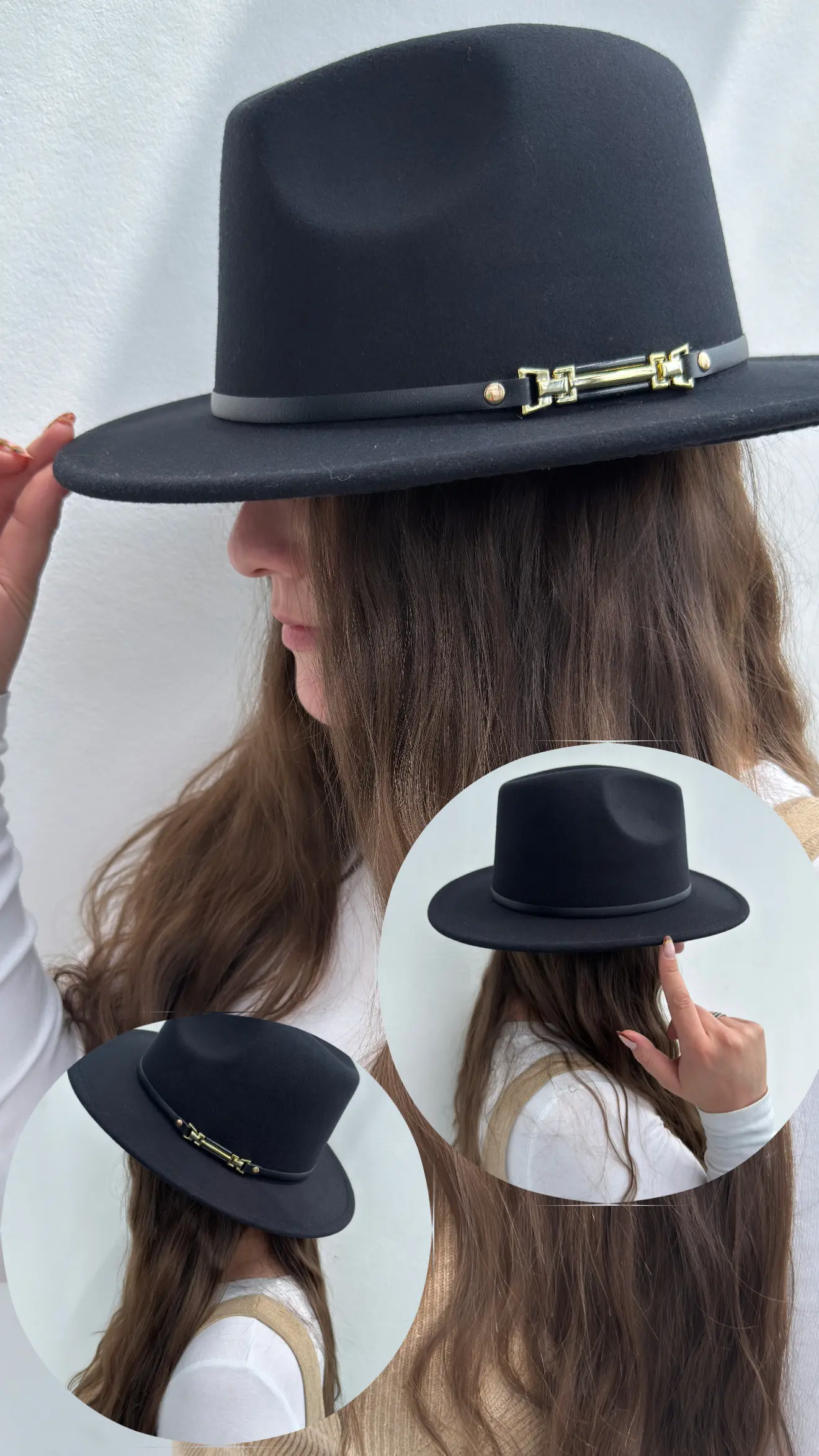 Sombrero Fedora ala mediana flexible y copa alta - Eleva tu estilo diario y protege tu rostro del sol - Imagen 3