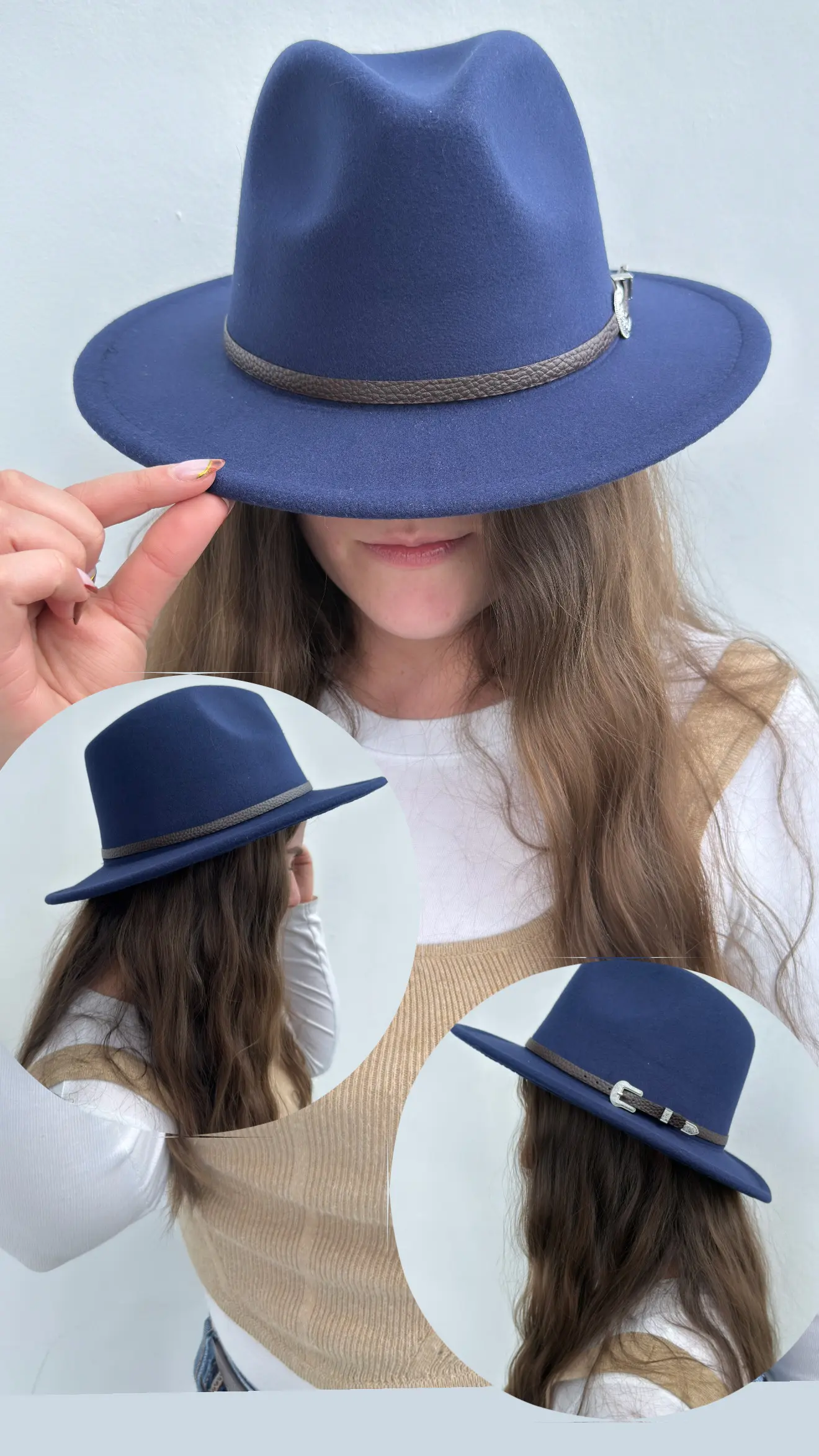 Sombrero Fedora ala mediana flexible y copa alta - Eleva tu estilo diario y protege tu rostro del sol - Imagen 2