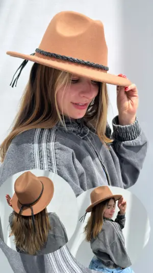 Sombrero Fedora ala mediana flexible y copa alta - Eleva tu estilo diario y protege tu rostro del sol