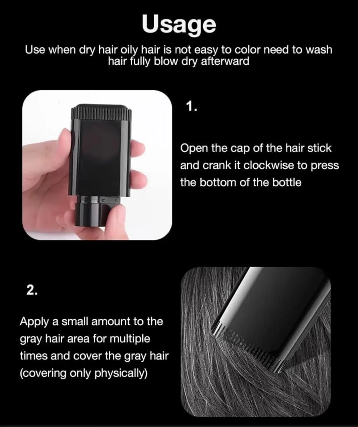 Tinte temporal para canas con aplicador tipo peine - Cubre las raíces grises al instante con acabado natural - Imagen 2