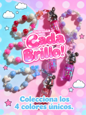 Set x2 Brillo Labial Llavero Oso con Pulsera (4 und) - Mantén tus labios hidratados con estilo