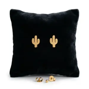 Aretes Topitos Cactus Dorados