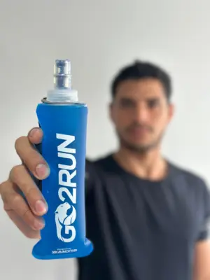 Set x2 Termo Plegable 250ml con Correa para Running y Deporte - Reduce su volumen al vaciarse para facilitar tu transporte