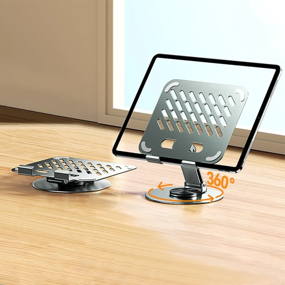 Set x2 Base para tablet metálica giratoria de 360 grados - Mejora tu postura y visualiza la pantalla con comodidad