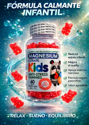 Gomitas de Citrato de Magnesio para Niños Alta Absorción - Mejoran el sueño profundo y reducen el estrés infantil