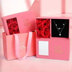 Caja de Lujo Flores Rosas Eternas X