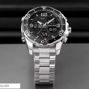Reloj de pulsera analógico plateado y dorado para hombre - Destaca tu elegancia diaria con precisión