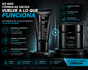Combo Forge + Pether Tomas gel de ojos y bálsamo facial - recupera la firmeza y elimina la fatiga del rostro