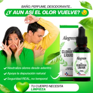 Set x2 Clorofila líquida Alogreen con registro Invima - Neutraliza olores y apoya tu bienestar diario