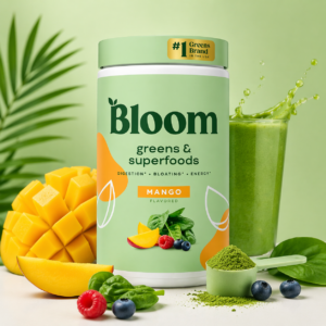 Bloom Greens and Superfoods Sabor Mango Polvo 3 Unidades - Apoya la digestion y reduce la hinchazon diaria