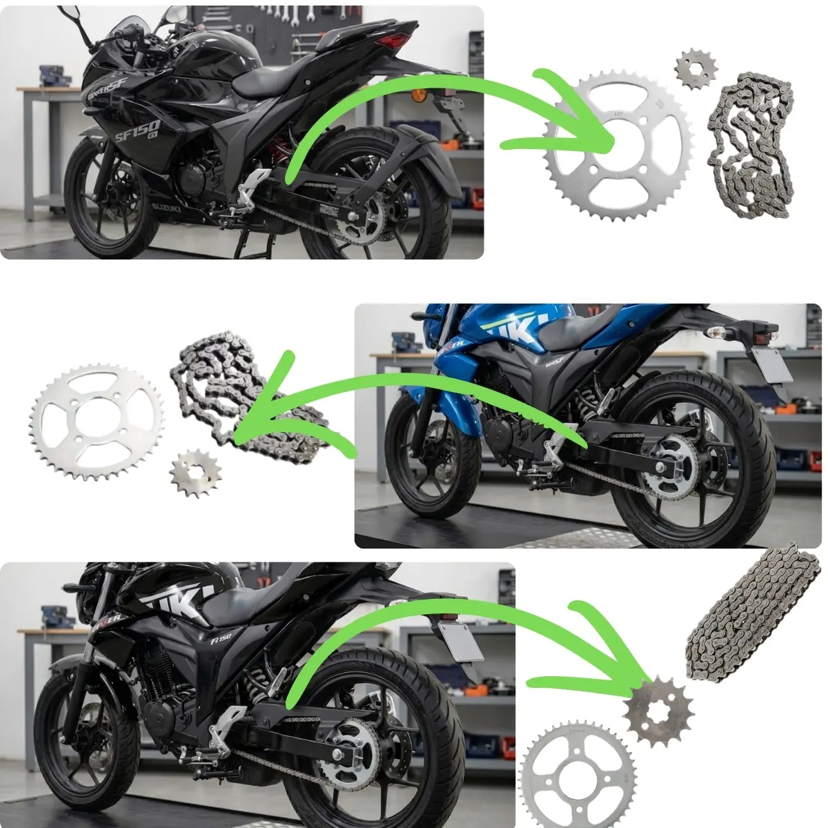 Kit Arrastre Completo Oem Moto Gixxer150