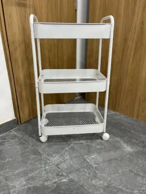 Carrito organizador multiusos con tres niveles y ruedas - Optimiza espacios pequeños y transporta objetos fácilmente