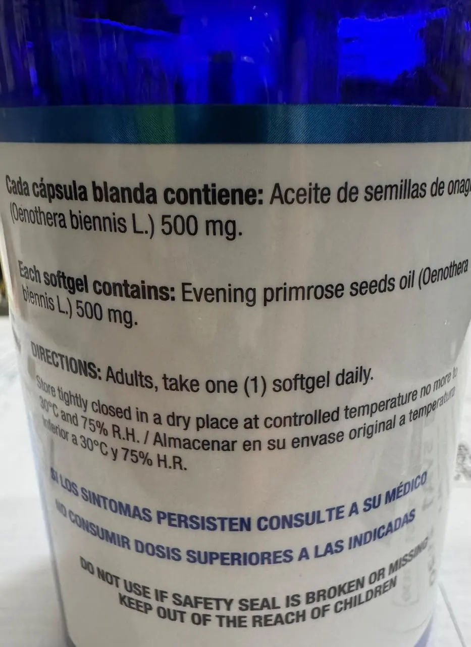 Aceite de Onagra Evening Primrose Oil Cápsulas Blandas - Apoya el equilibrio hormonal femenino diario - Imagen 2