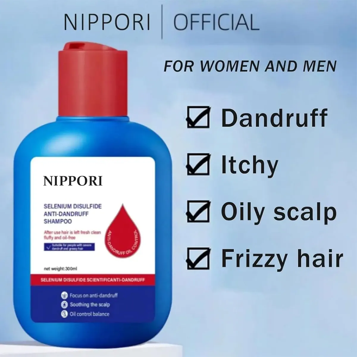 Set x2 Shampoo Anticaspa Nippori con Disulfuro de Selenio - Elimina la descamación y regula el exceso de grasa