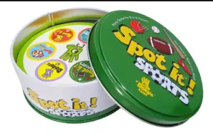 Set x2 Juego de Mesa Spot It Atrapalo de Cartas Circulares Portátil - Desarrolla la concentración y velocidad visual jugando en familia