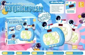 Set x2 Consola de juego electrónica Pop It antiestrés con luces LED - Estimula la concentración y mejora la memoria infantil