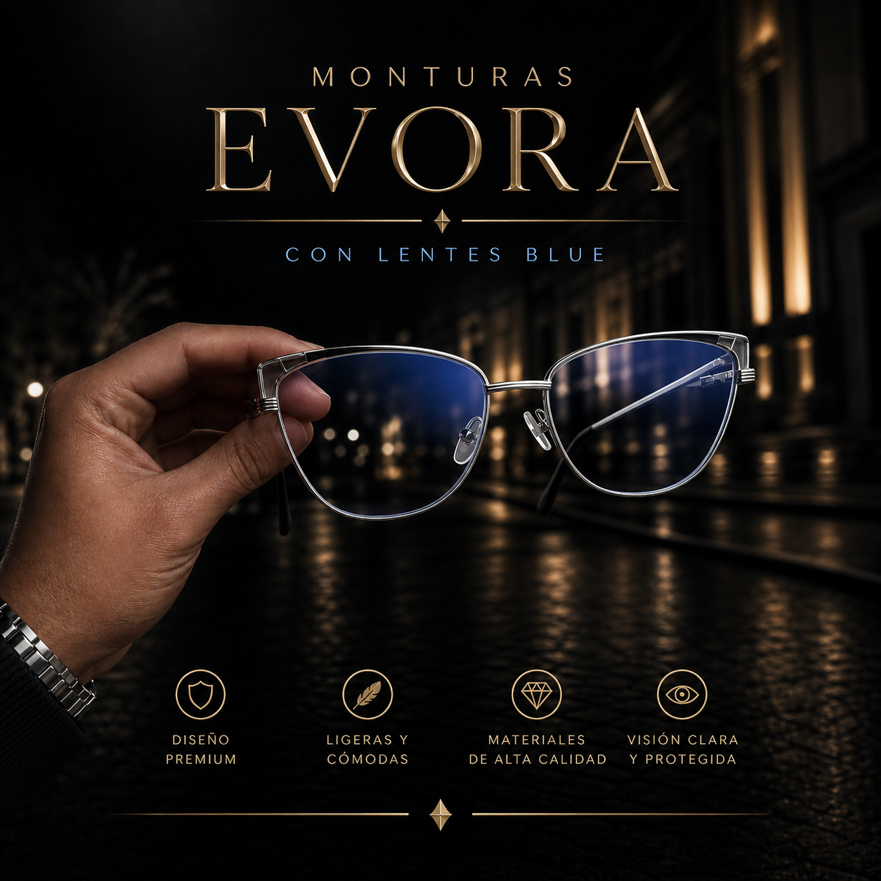 Montura Évora unisex de diseño ligero y versátil - eleva tu estilo diario con máxima comodidad visual - Imagen 2