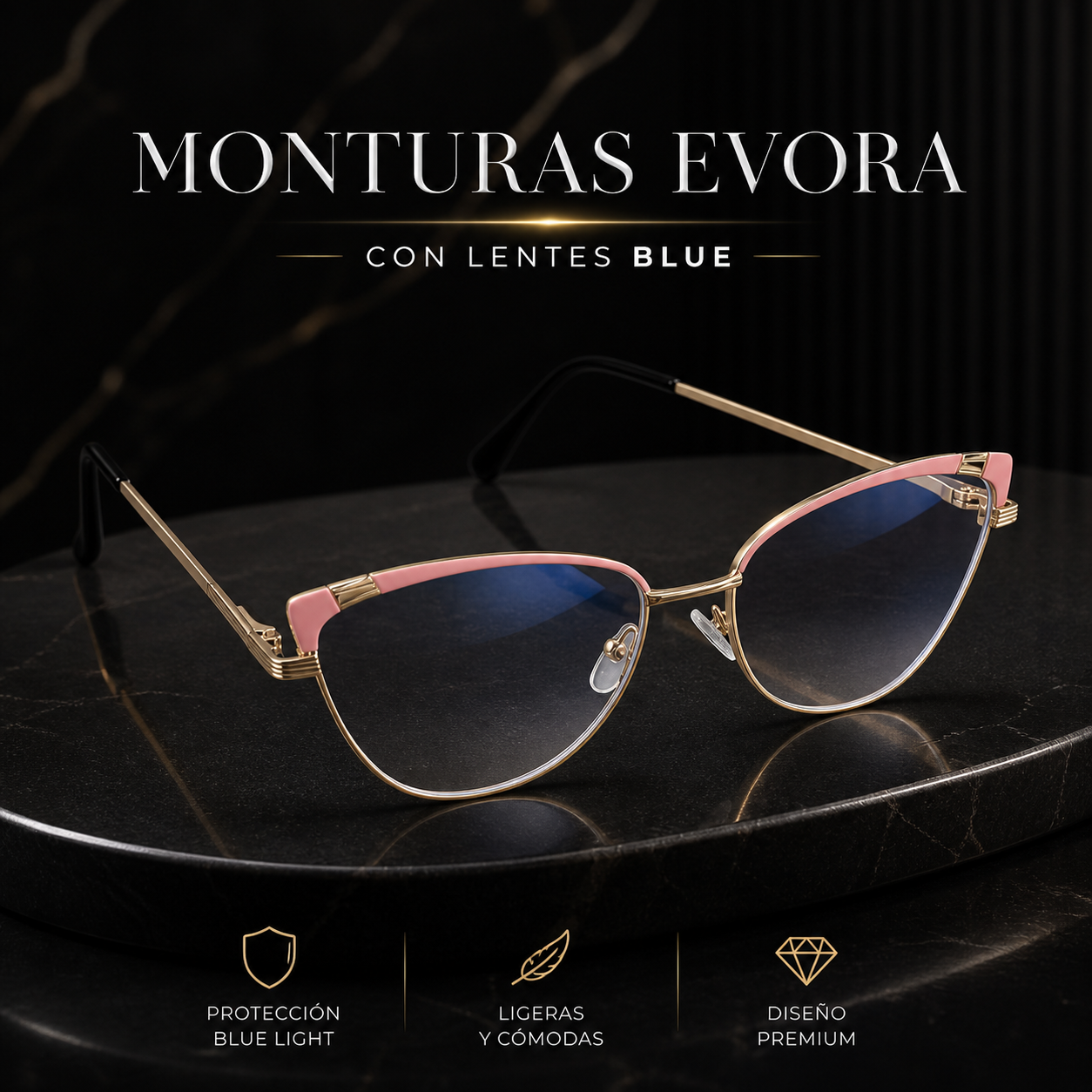 Montura Évora unisex de diseño ligero y versátil - eleva tu estilo diario con máxima comodidad visual - Imagen 3