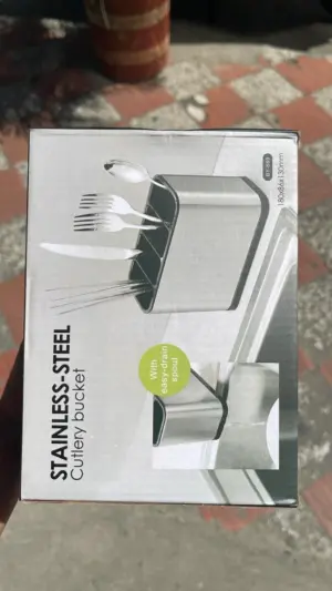 Set x2 Organizador de cubiertos de acero inoxidable con drenaje - Optimiza el espacio de tu cocina manteniendo los utensilios secos