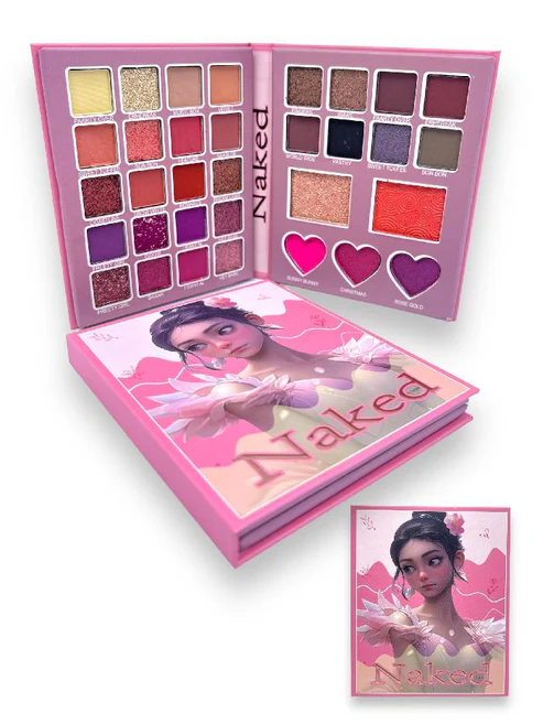 Paleta de maquillaje tipo libro con sombras rubor e iluminador - Consigue múltiples estilos profesionales con alta pigmentación